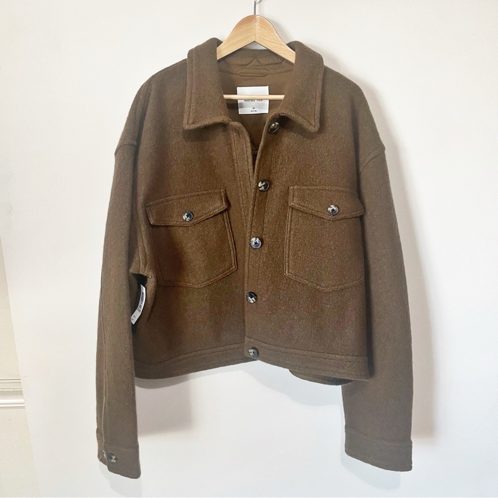 NWT WILFRED FREE Autumn Wool Cropped Shirt Jacket XXL
